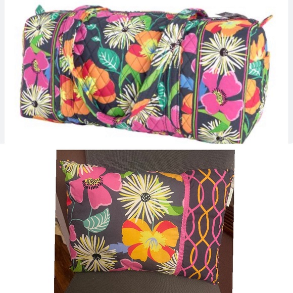 Vera Bradley Handbags - VERA BRADLEY SET - LARGE DUFFLE BAG AND TRAVEL PILLOW